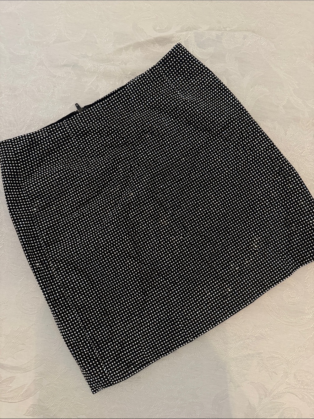 Beaded Black Mini Skirt